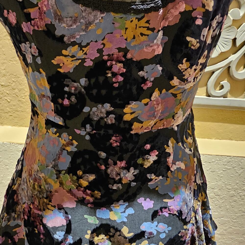 Free People M Crushed Velvet Dark Romantic Dress Witchy Goth Dark Academia - Picture 12 of 16